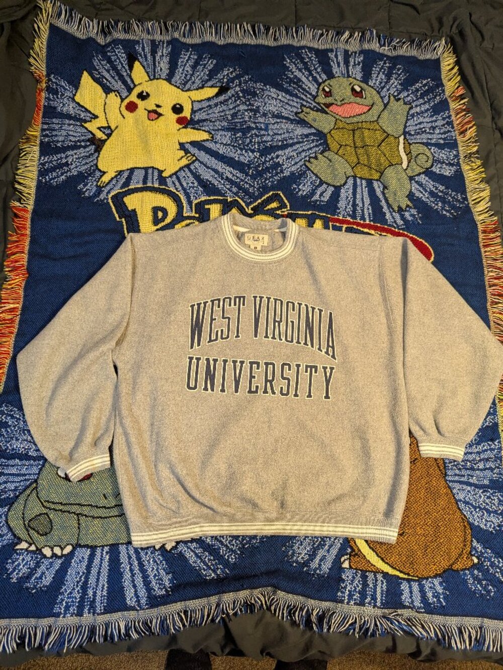 Vintage West Virginia University WVU Gear For Sports Gray Sweatshirt sz XL